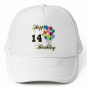 Happy 14th Birthday Gifts and Birthday Apparel hats by BirthdayZone Happy 14th Birthday Gifts and Birthday Apparel hats