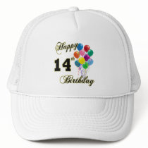 Happy 14th Birthday Gifts and Birthday Apparel hats