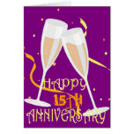Happy 15th anniversary champagne celebration card