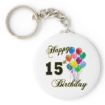 Happy 15th Birthday Gifts and Birthday Apparel Key Chains