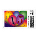 Happy 15th Birthday stamp