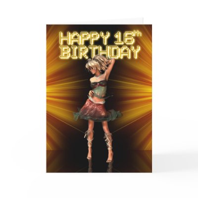 Happy 16th Birthday Deva on the stage Cards by moonlake