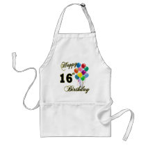Happy 16th Birthday Gifts and Birthday Apparel Apron