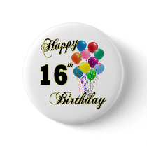 Happy 16th Birthday Gifts and Birthday Apparel Pins