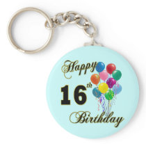 Happy 16th Birthday Gifts and Birthday Apparel Key Chain