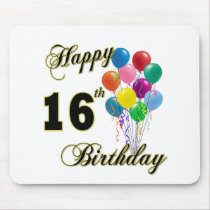 Happy 16th Birthday Gifts and Birthday Apparel Mouse Pad