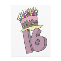 Happy 16th Birthday! Postcard