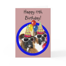 Happy 17th Birthday boxers greeting card