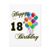Happy 18th Birthday Gifts Post Cards