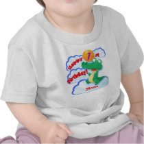Happy 1st Birthday Alligator Balloon t-shirts