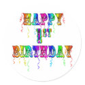 Happy 1st Birthday - Baby Birthday Gifts stickers by BirthdayZone Happy 1st Birthday - Baby Birthday Gifts stickers