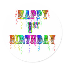 Happy 1st Birthday - Baby Birthday Gifts stickers by BirthdayZone Happy 1st Birthday - Baby Birthday Gifts stickers