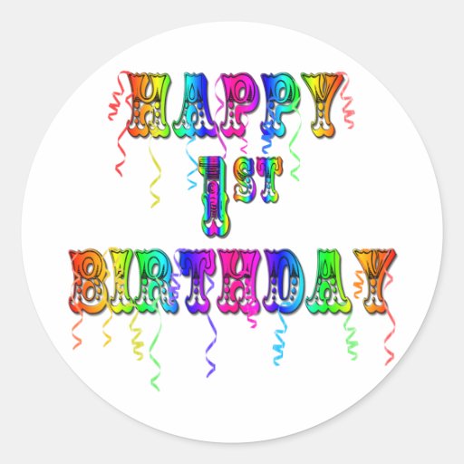 Happy 1st Birthday Baby Birthday Sticker Zazzle