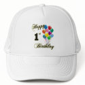 Happy 1st Birthday Baseball Caps and Hats by BirthdayZone Happy 1st Birthday Baseball Caps and Hats