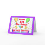 Happy 1st Birthday Chickens for Twins Cards