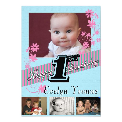 happy 1st Birthday Custom Invitation