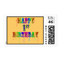 Happy 1st Birthday Custom Postage Stamp
