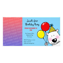 Happy 1st birthday party invitations personalized photo card