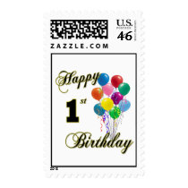Happy 1st Birthday Postage Stamp
