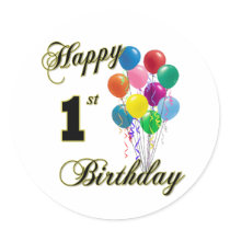 Happy 1st Birthday Sticker by BirthdayZone Happy 1st Birthday Sticker