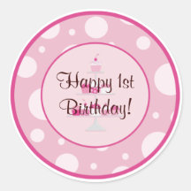 Happy 1st Birthday Sticker