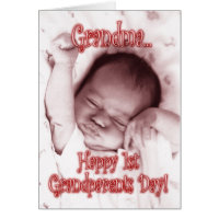 Happy 1st Grandparents Day Grandma - Baby Girl Greeting Card