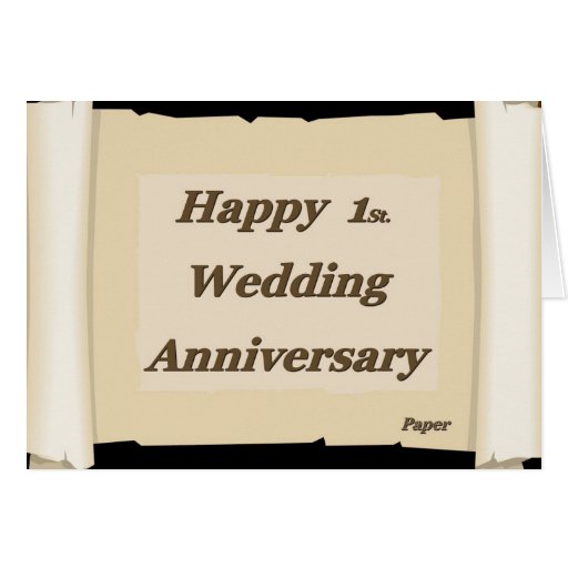 Happy 1St. Wedding Anniversary Paper Greeting Card | Zazzle