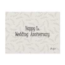 Happy 1st. Wedding Anniversary postcards by JustParties Happy 1st. Wedding Anniversary postcards
