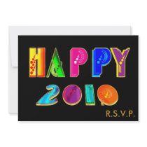 HAPPY 2010 Invitation card for New Year Parties
