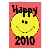 Happy 2010 - Smiling Smiley on Card by mentalvagabond Happy 2010 - Smiling Smiley on Card