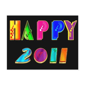 Happy 2011 New Year Party gifts and shirts postcard