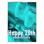 Happy 20th anniversary champagne celebration card