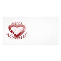 "Happy 20th Anniversary" Heart design Photo Card