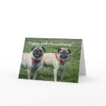 Happy 20th Anniversary pug greeting card