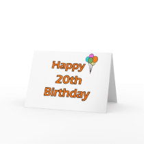 Happy 20th Birthday cards