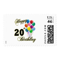 Happy 20th Birthday Gifts and Birthday Apparel Postage