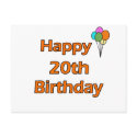 Happy 20th Birthday postcards by thebirthdayparty Happy 20th Birthday postcards