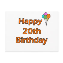 Happy 20th Birthday postcards by thebirthdayparty Happy 20th Birthday postcards