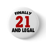 Happy 21 Birthday Pins