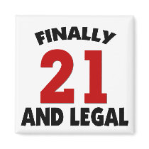 Happy 21 Birthday Refrigerator Magnets