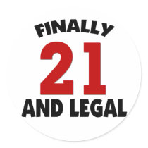Happy 21 Birthday Round Sticker
