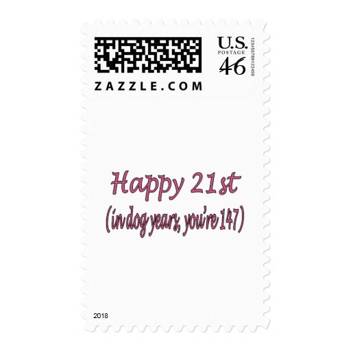 Happy 21st and Dog Years Stamp