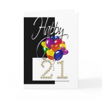 Happy 21st birthday balloons bright greeting cards