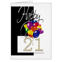 Happy 21st birthday balloons bright greeting cards