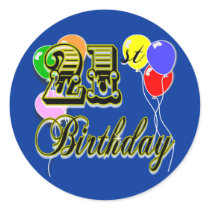 Happy 21st Birthday Merchandise stickers