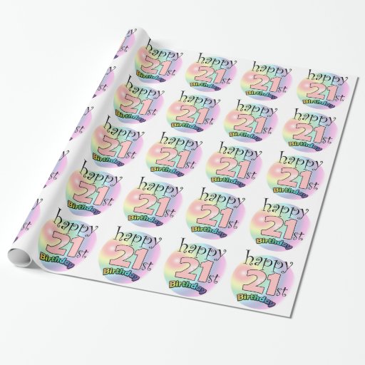 Happy 21st Birthday (pink) Wrapping Paper | Zazzle