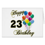 Happy 23rd Birthday Gifts with Balloons Greeting Card