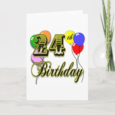 Happy 24th Birthday Merchandise Greeting Card by BirthdayZone
