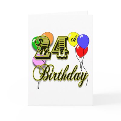 Happy 24th Birthday Merchandise Greeting Card by BirthdayZone