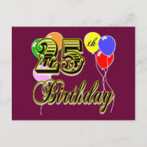 Happy 25th Birthday Merchandise Post Cards